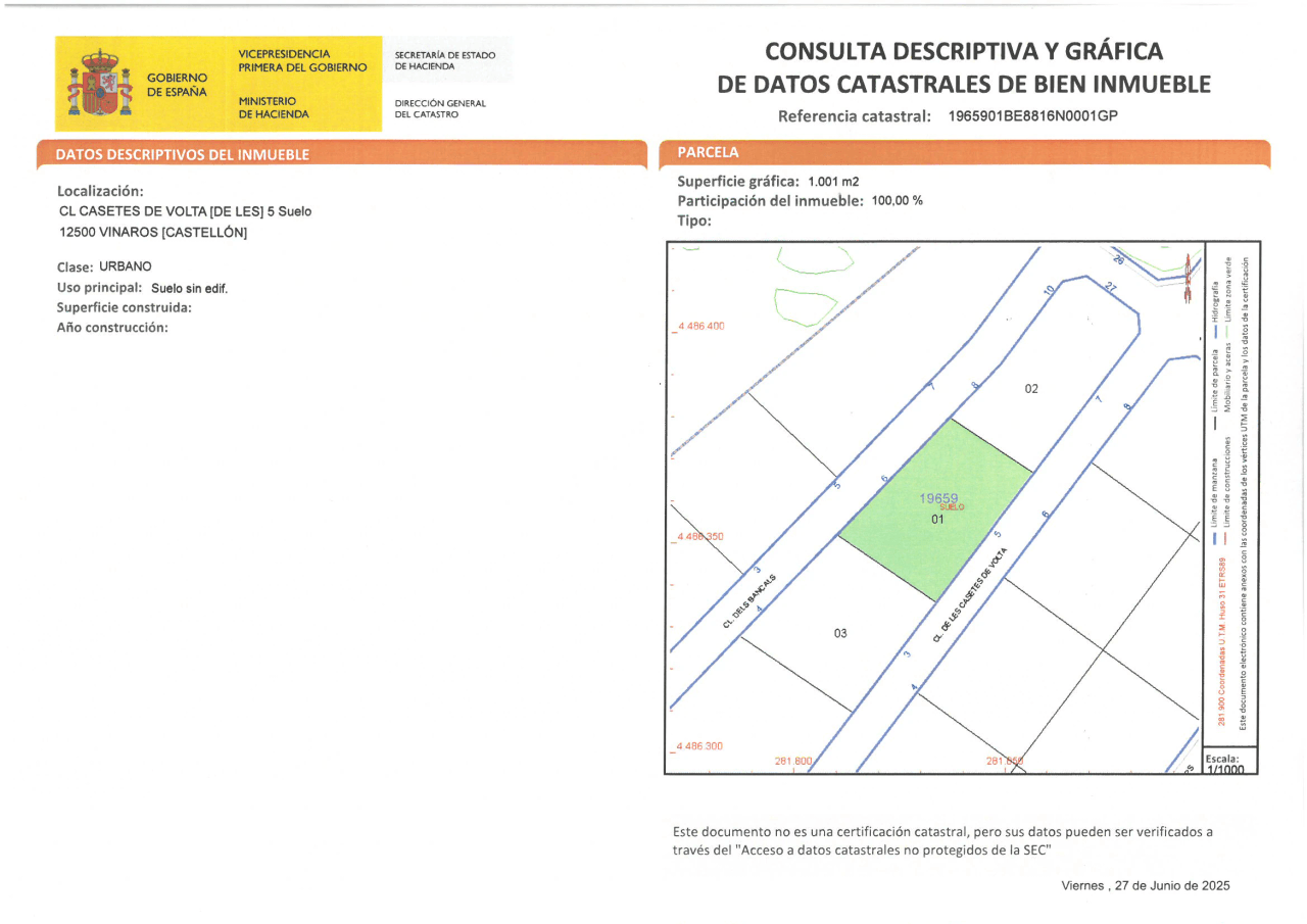 Se vende parcela urbana en Vinaròs, Zona Ermita